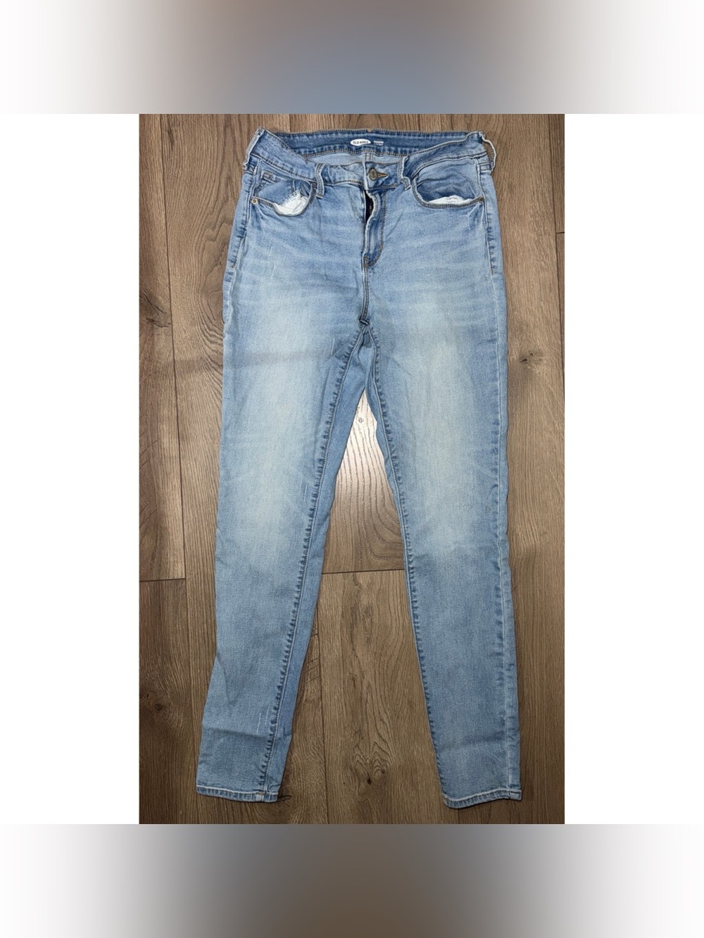 Pre-Owned Old Navy Rockstar Super Skinny Blue Light Wash Jeans Size 8 Long Women